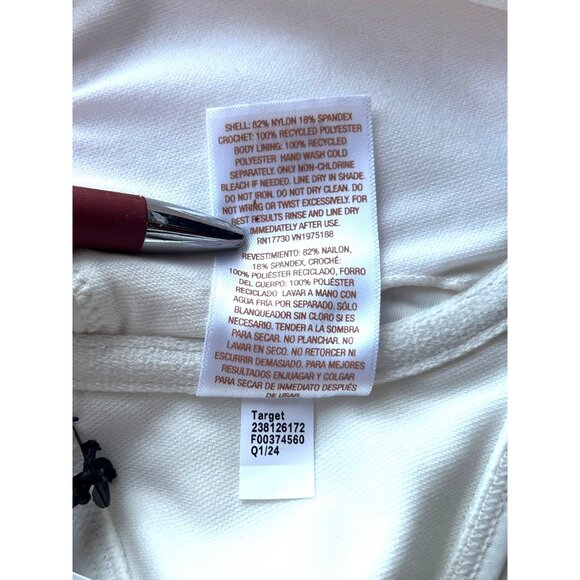 Shade & Shore Womens Bikini Crochet Swim Top Off-White Underwire Adjustable 34B - Picture 5 of 6